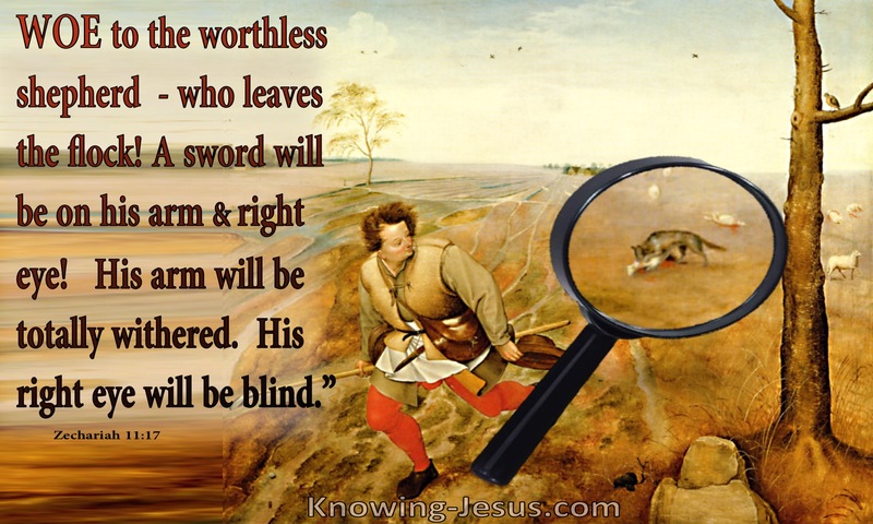 Zechariah 11:17 Woe To The Worthless Shepherd (red)